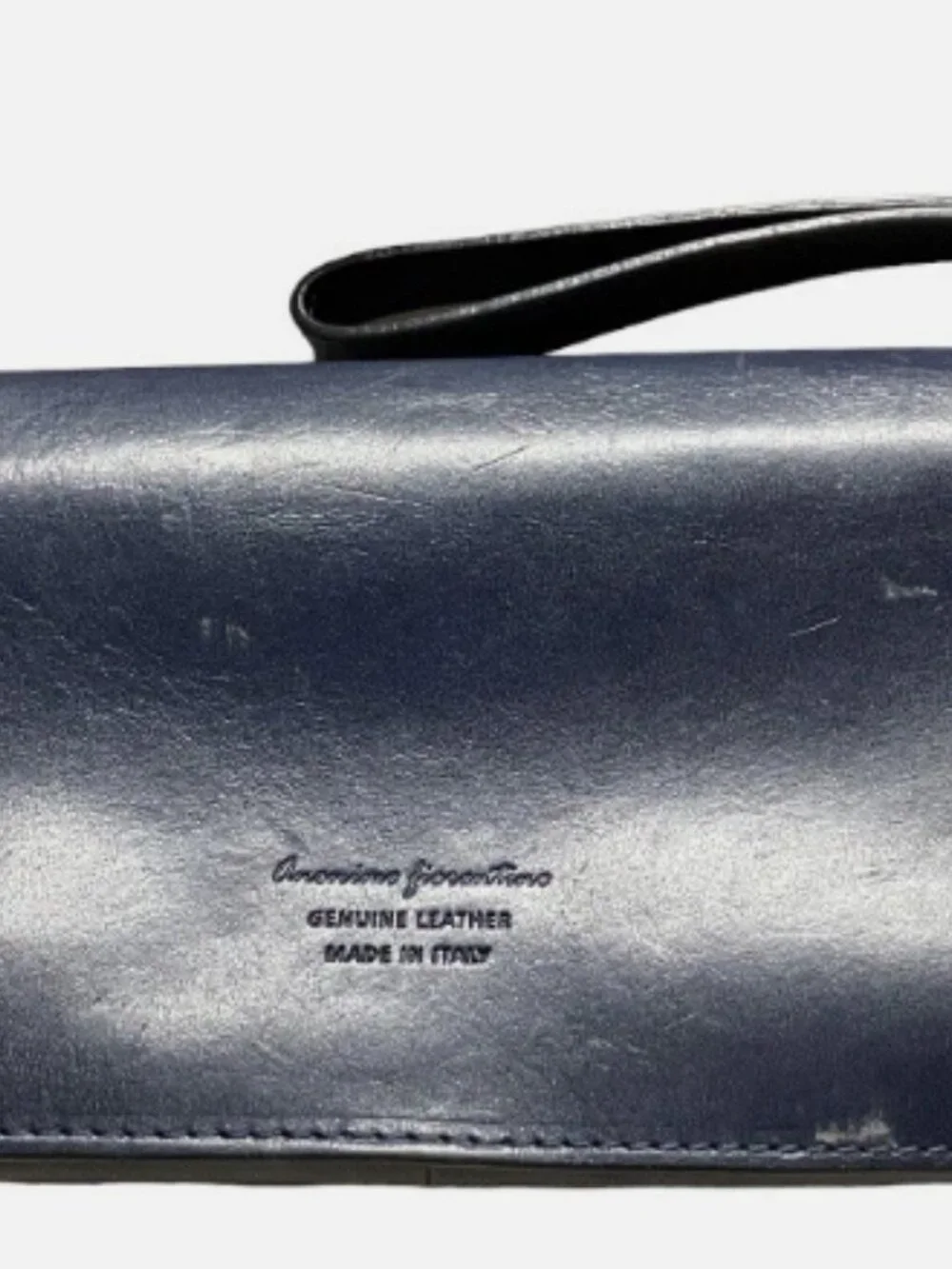 ANONIMO FIORENTINO ITALY VINTAGE NAVY BLUE SOFT LEATHER WRISTLET WALLET